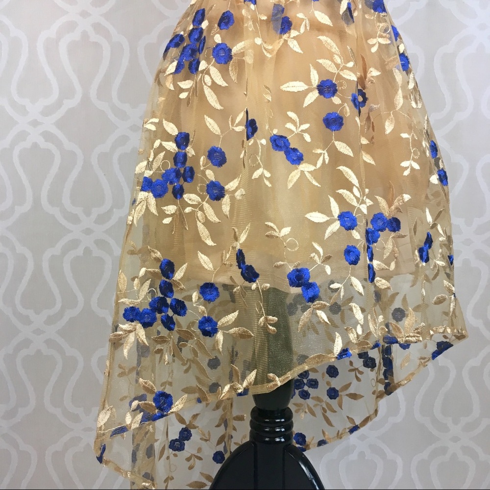 Enchanted Indigo & Golden Party Dress - Picture 3 of 8